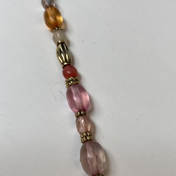 19" Colorful Beaded Necklace with Large Orange Drop Accent - Picture 10 of 13